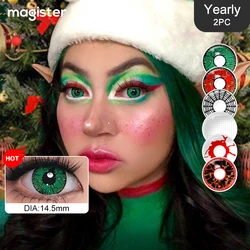 Hot! MAGISTER Yearly Use Halloween Contact Lenses Bloodstain White Mesh Cospaly Contact Lenses Pupils For Eyes Lizard Eye Lenses