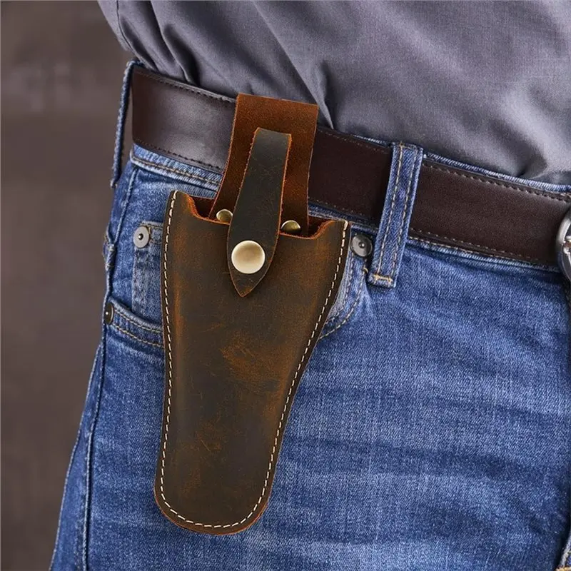 B23B Plier Holder For Belt, Gardening Tool Leather Sheath Pouch For Pruning Pliers Shear Scissors Or Knifes For Belt Case