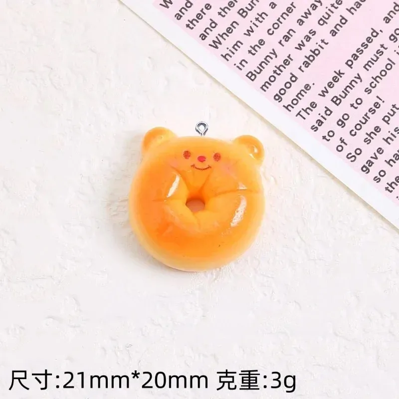 10Pcs Cute Cartoon Bear Dog Toast Resin Pendants Charms Handmade DIY Findings For Earrings Necklaces Bracelets Jewelry Decor view 4