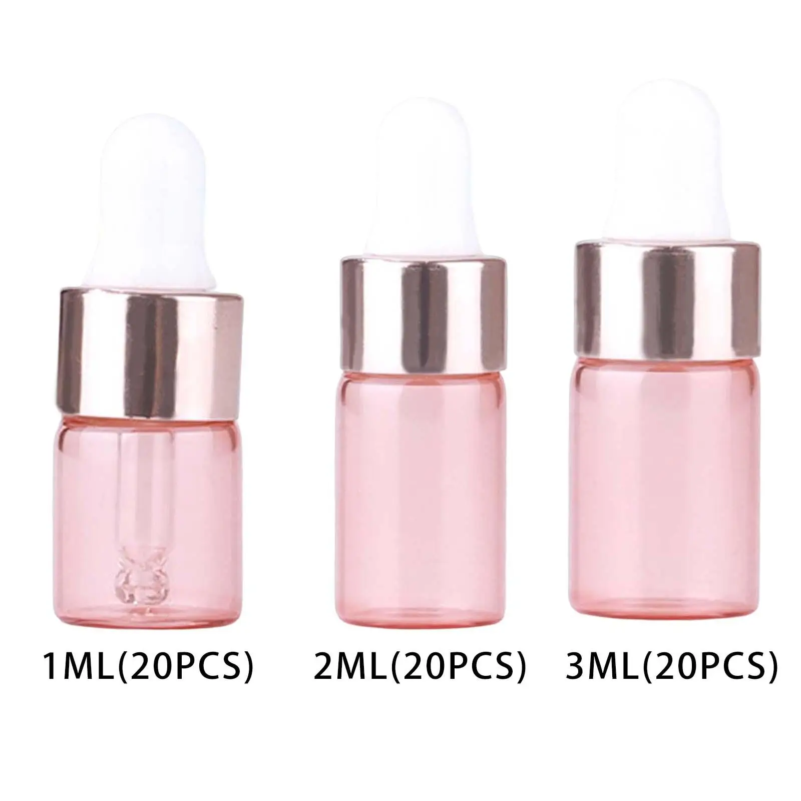 20x Empty Essential Oil Dropper Bottles Rose Gold Leakproof Vials Containers