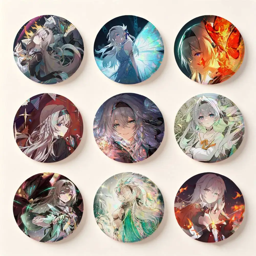 Honkai Star Rail Game Girl Firefly Badges 44 58 75 mm Round Cosplay Pin Bag Decor Fans Collect Friends Gifts Brooch Souvenir