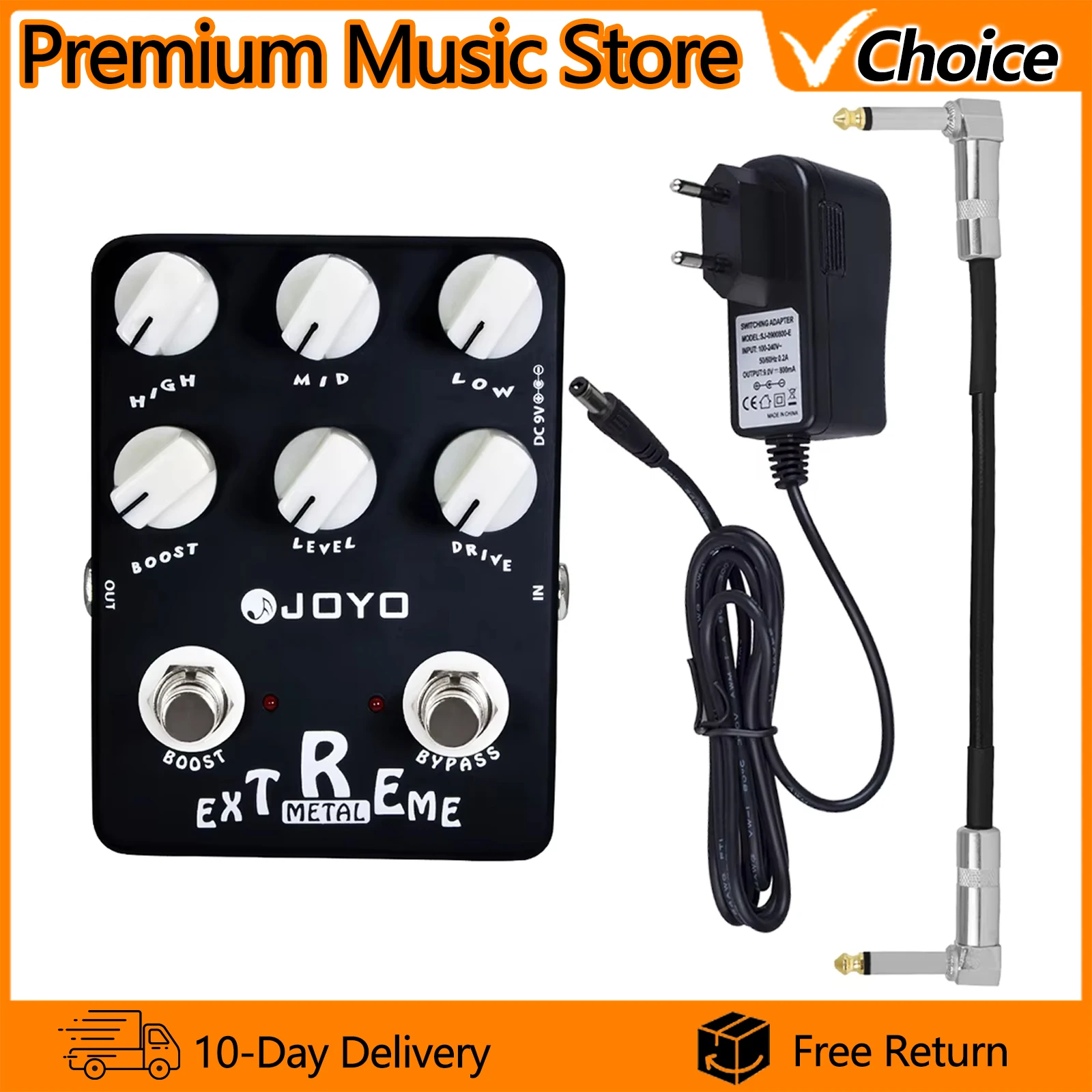 JOYO JF-17 Guitar Effect Pedal Extreme Metal Distortion Effect Metal Rock and Punk Sounds Electric Guitar Pedal True Bypass