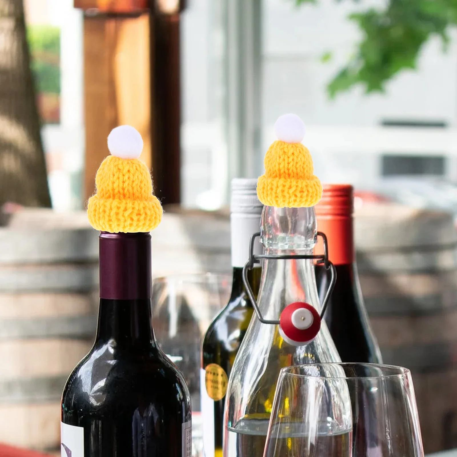 

10Pcs Small Christmas Hats Knitted Santa Caps Christmas Party Favors DIY Handmade Props Holiday Decoration Santa Cap