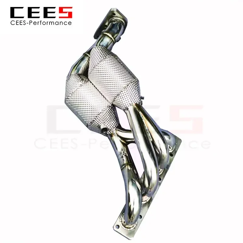 CEES أنبوب العادم المنوع النازل لسيارات BMW 318/320/325 E90/E92/E93 2.0L 2005-2012 الفولاذ المقاوم للصدأ أنبوب سفلي عالي التدفق