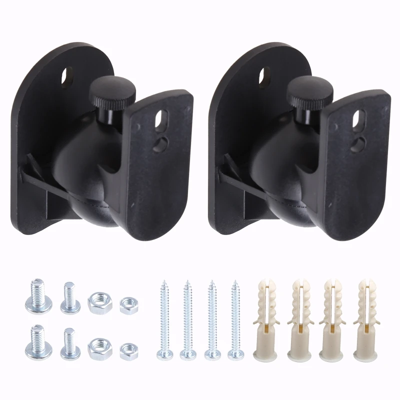 OFBK Wall Mount Swivel Satellite/Bookshelf Speaker Brackets Black for Speakers