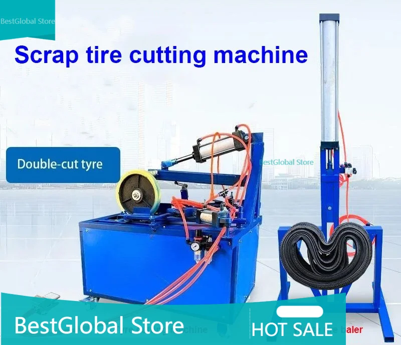 Automatic Waste Tyre  Tire Cutter Truck Sidewall Recycling Machine Scrap Tyre
