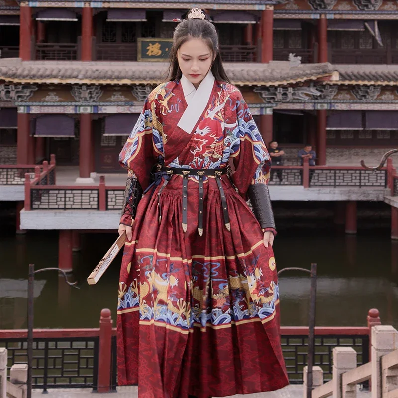 

WATER Flying Fish Suit Ming Dynasty Chinese Traditional Spring Hanfu Women's Waist Length Authentic Original Royal Guards