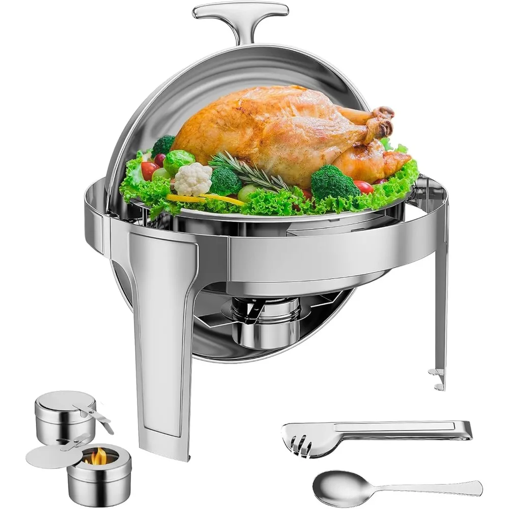 

Набор буферов для жаровни 6QT, сервер для буфета с рулонной столешницей из нержавеющей стали, коммерческая жаровня для общественного питания (полноразмерная сковорода)