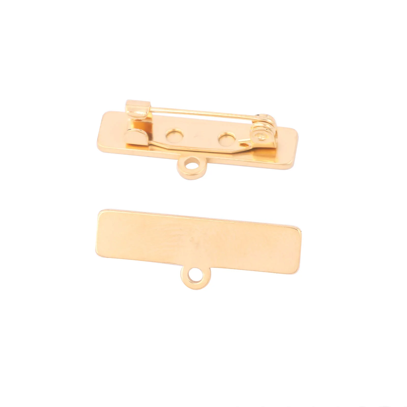 10 stücke Edelstahl 6x25mm Rechteck Pad Brosche Pin Basis Rohlinge Mit Schleife Diy Schmuck Machen Zubehör