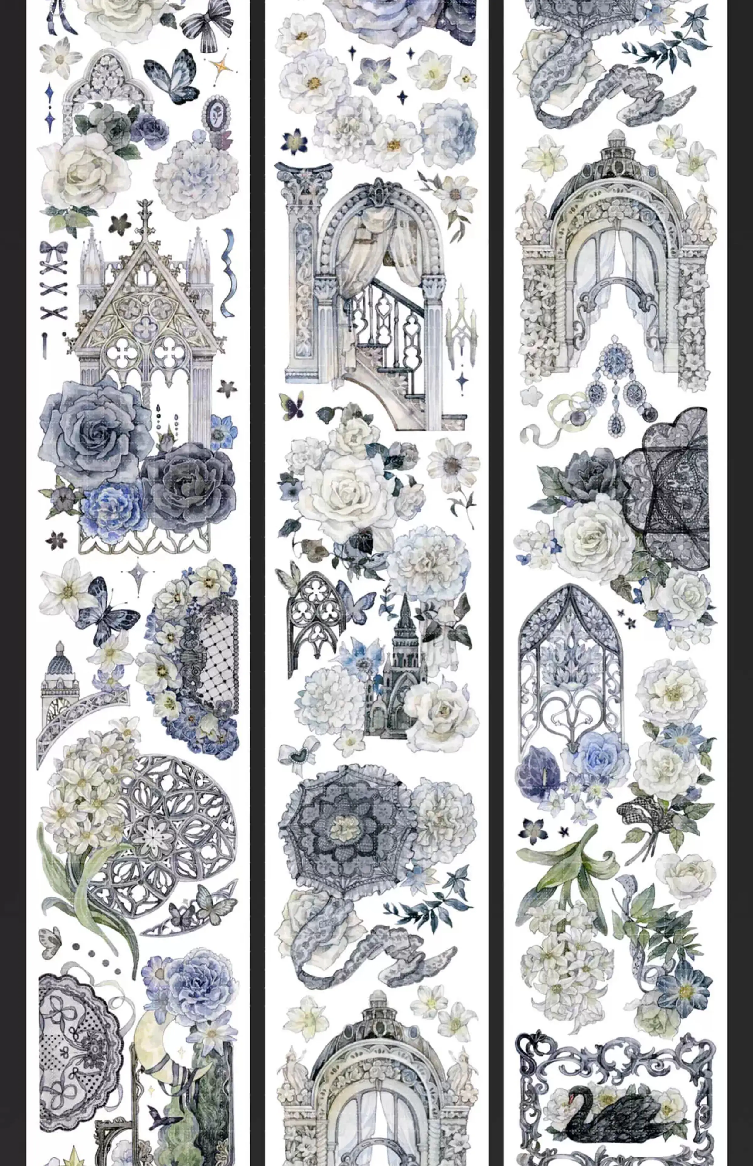 Likey Journal Sleeping Night Rain Shell Light Washi Pet Tape Collage بطاقة سكرابوكينغ زهرة زرقاء #6