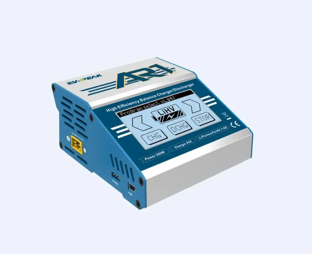 

EV-PEAK AR1 500W 25A 1-6S Balance intelligence Charger For LiPo LiFe NiMH NiCd Battery