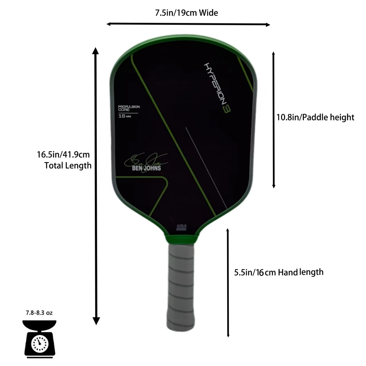 بن جونز هايبريون 3S T700 سطح PP الأساسية Unibody قالب مجداف Pickleball 16 مللي متر الحرارية Gen3 Pickleball مجداف #5