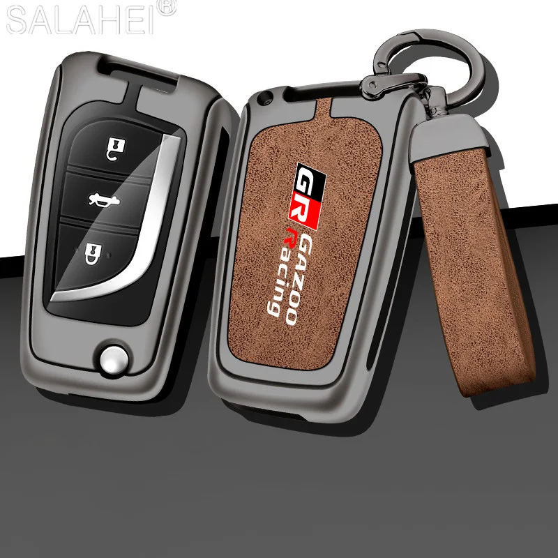 Zinc Alloy Car Key Case Protection Covers Shell For Toyota GR Gazoo Racing GR 86 Supra Yaris RAV4 Prius Corolla C-HR Camry Auris