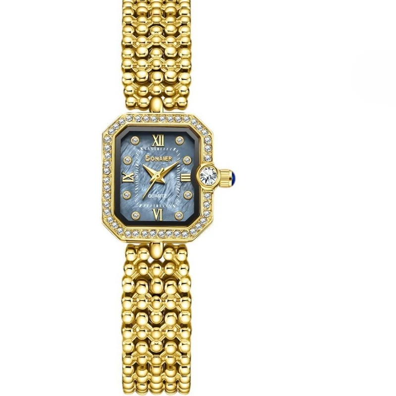 Reloj de lujo elegante a la moda resistente al agua para mujer, reloj de cuarzo rectangular retro para estudiantes, nuevo regalo de cumpleaños