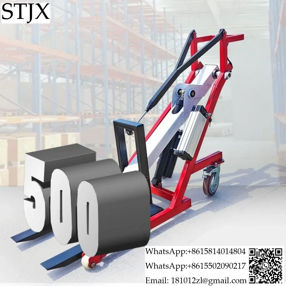 Portable electric hydraulic forklift crank arm loading and unloading truck Automatic lifting stacker Electric cow forklift