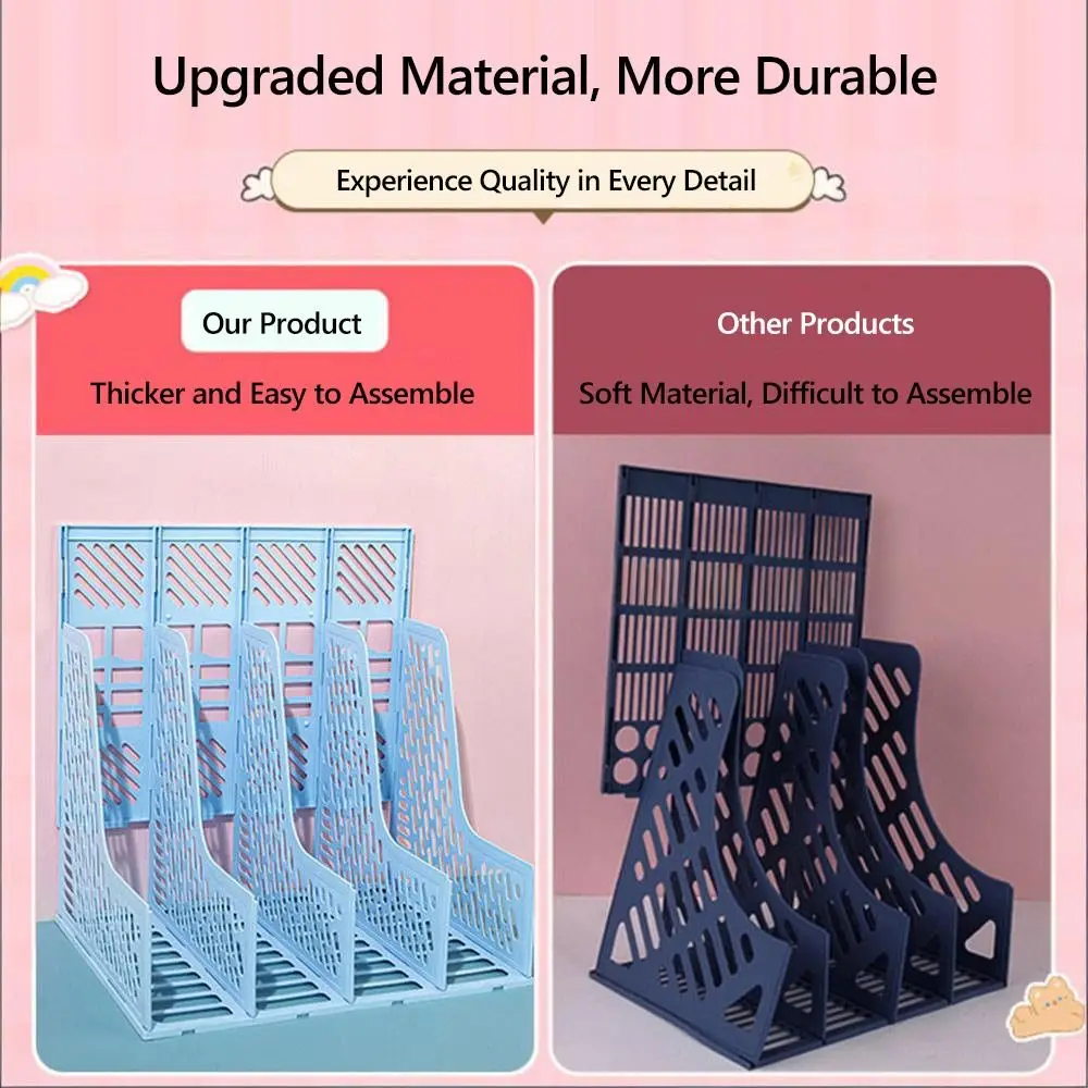 

Removable Desktop File Storage Box File Column Bookshelf Student Book Stand Compartments Book Stand Dormitory Desk Book Clip