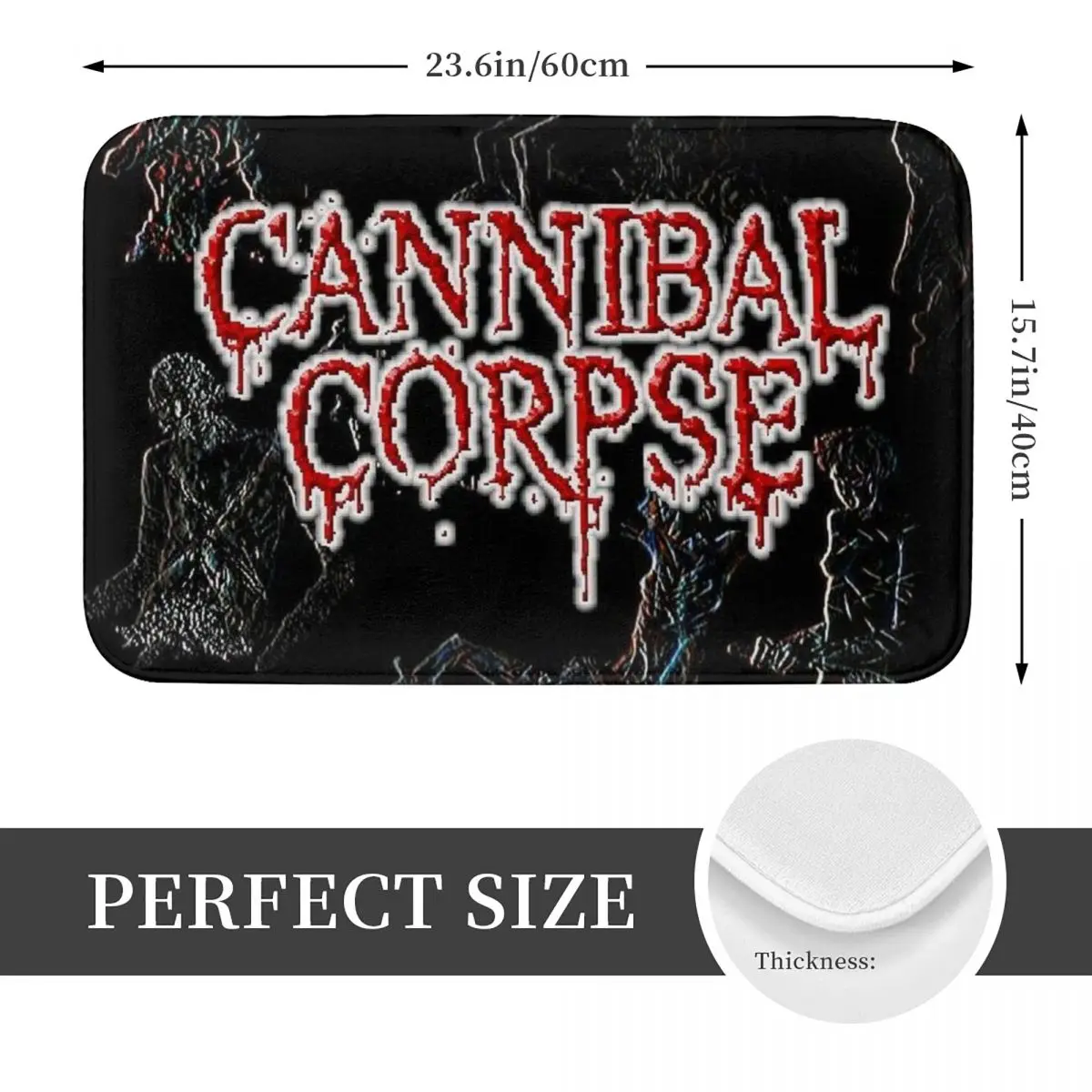 Cannibal Corpse Metal Skateboard Anti-slip Doormat Floor Mat Absorbent Mat Carpet Rug for Kitchen Entrance Home Footpad Mats