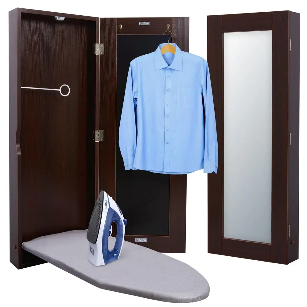 

WallMounted Ironing Board Cabinet, Foldable Ironing Storage Station for Home, Apartment amp Small Spaces, EasyRelease Lever, wi
