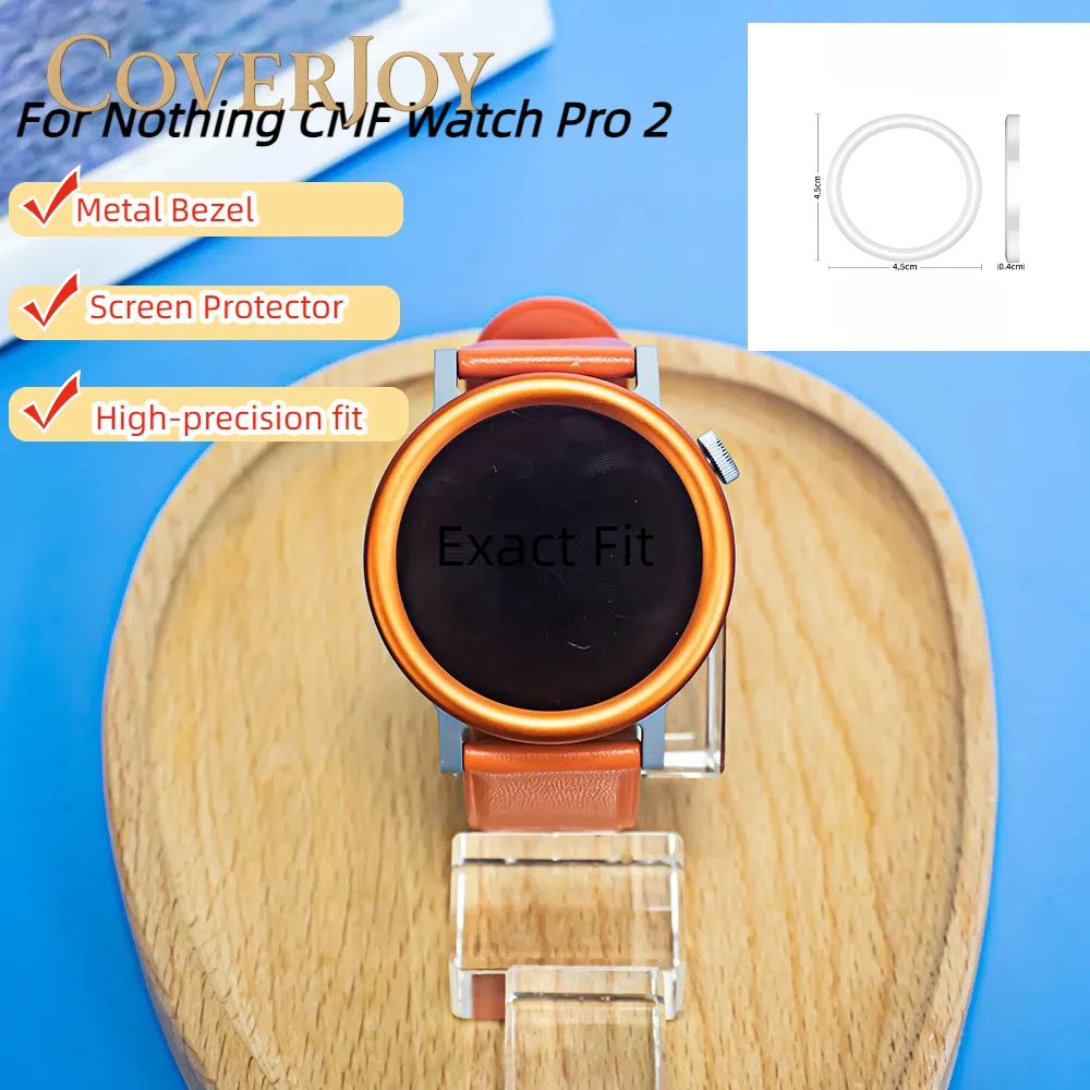 

New For CMF Watch Pro 2 Metal Bezel Replacement Protective Hardened Ring + Screen Protector Smart Watch Accessories Frame Cover