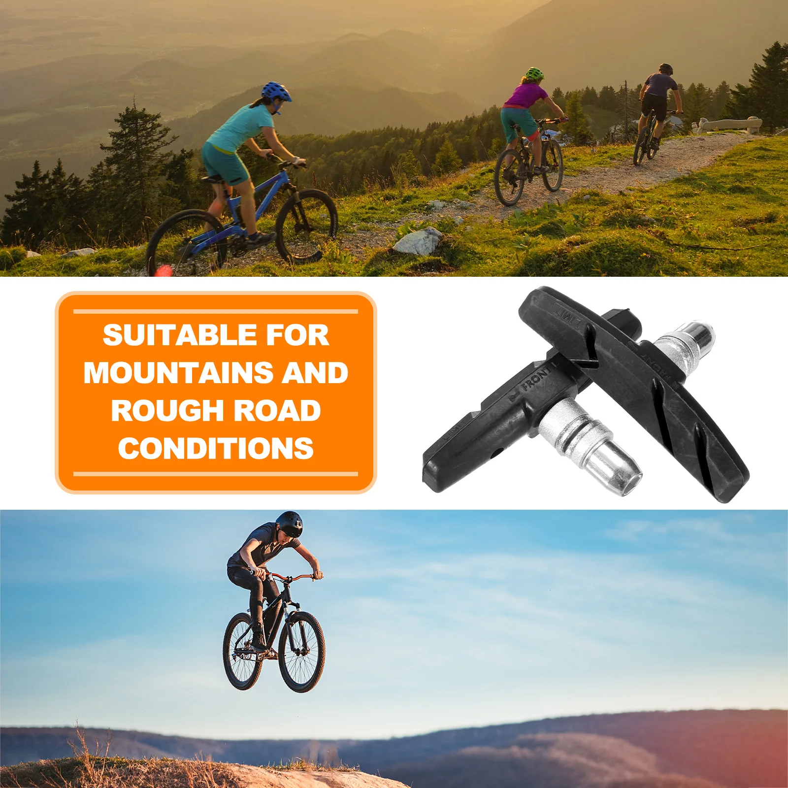 2/4/8 pezzi pastiglie freno silenziose MTB bicicletta da strada ciclismo V pastiglie porta freno scarpe blocchi di gomma accessori ciclismo durevoli nero