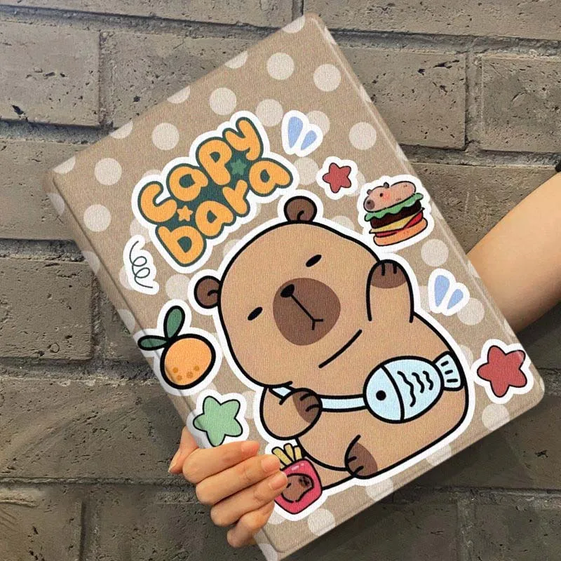 Pixel capybara duck lake For Samsung Galaxy Tab S11 S10 S9 S8 A8 A9 A11 10.9 8.7 10.1 Plus Tablet Case