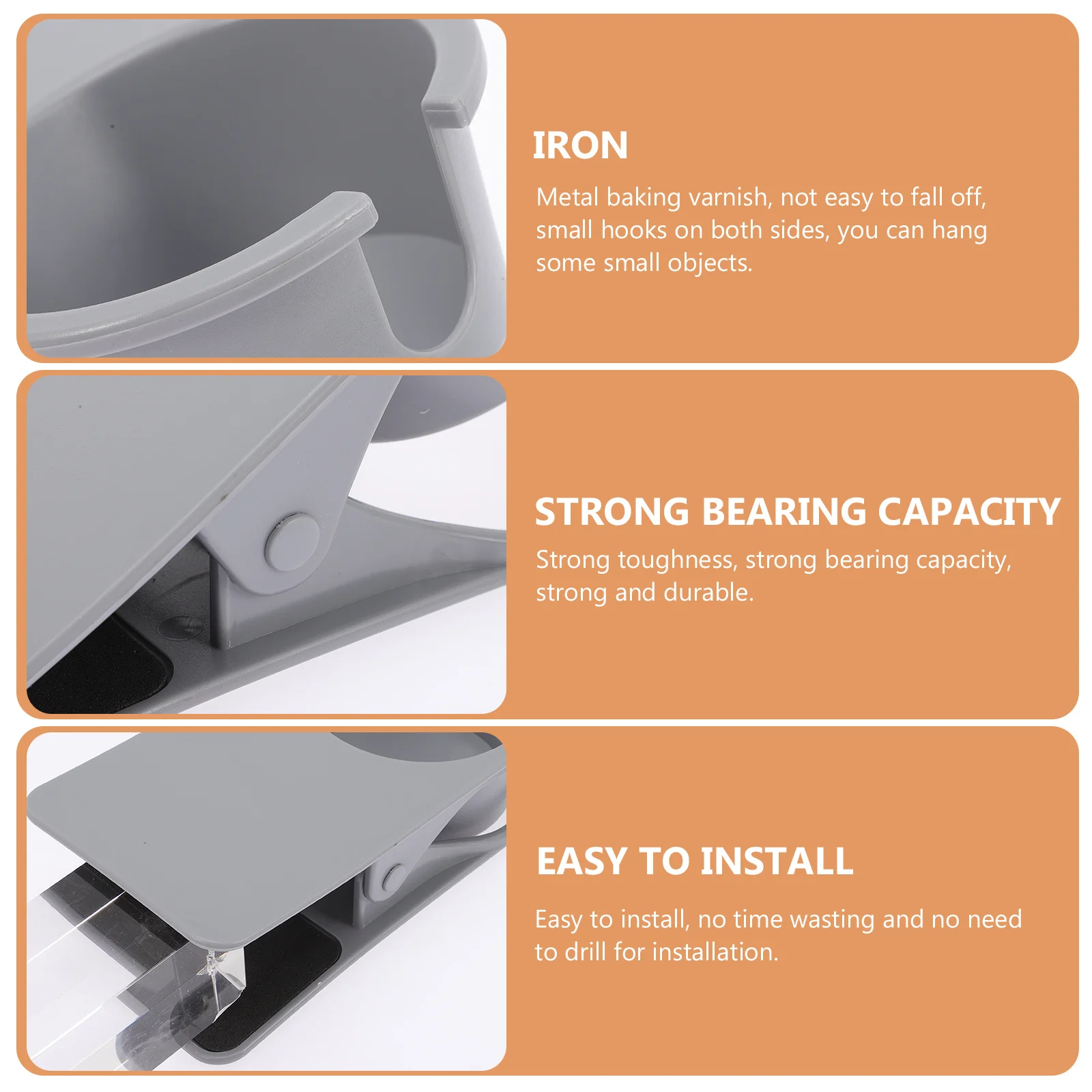 

Clip on Cup Holder for Desk Sturdy Table Edge Mount Holds Mugs Bottles Phones Keys Easy Install Water Cup Clip for Table Side