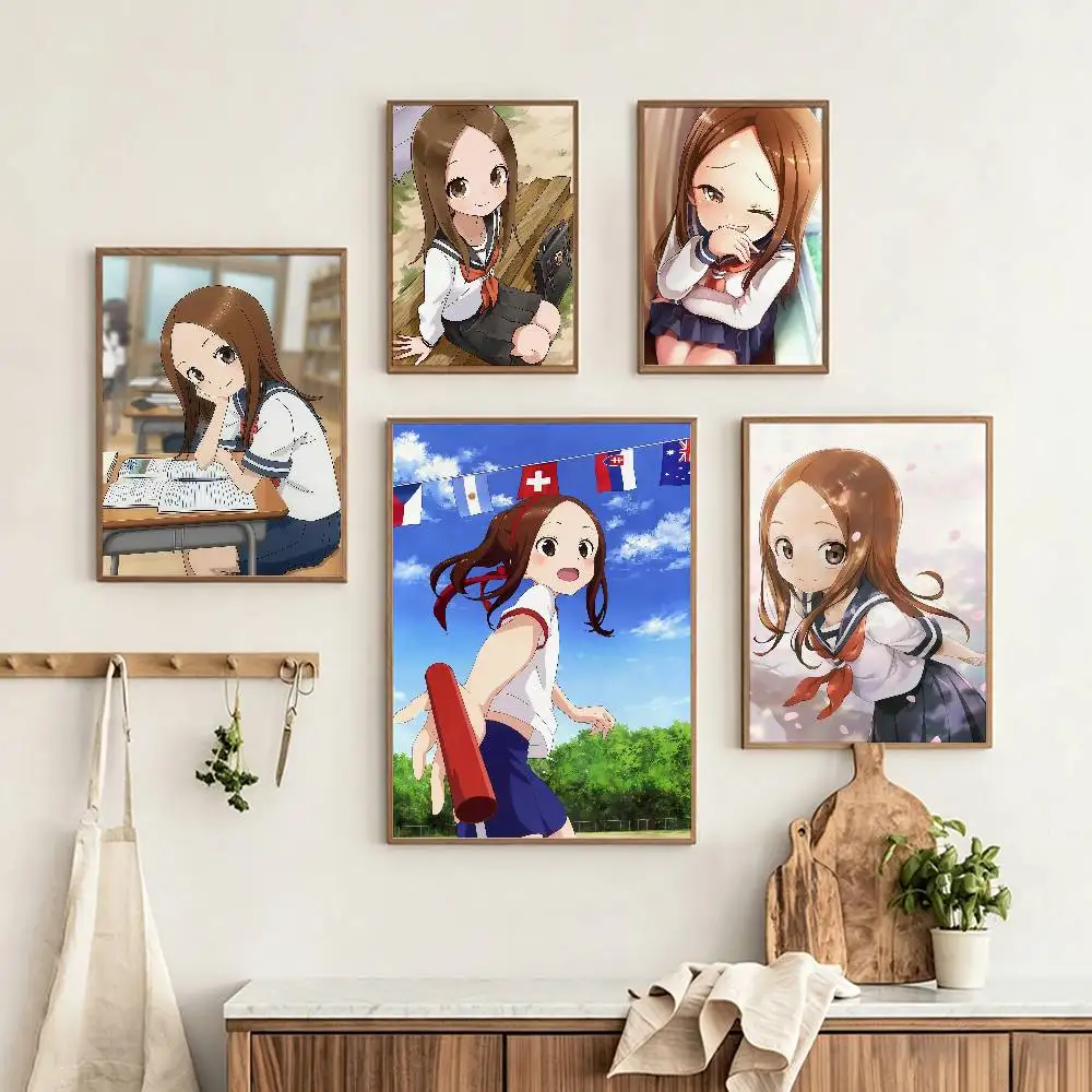 Teasing Master Takagi-san T-Takagi Poster HD Self Adhesive Waterproof Wall Art Ideal for Home Office Dorm Gift Customizable