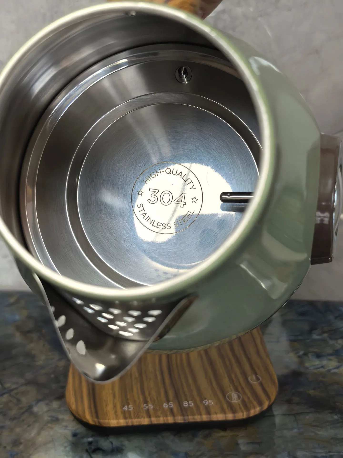 1700ml Retro Electric Kettle Temperature Control 304 Stainless Steel Kettle With Temperature Display Teapot Auto Keep Warm 1850W