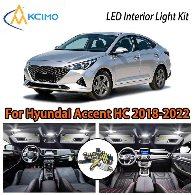 

New Atmosphere LED For Hyundai Accent HC 2018-2022, White Ice Blue Two Colors Super Bright Interior