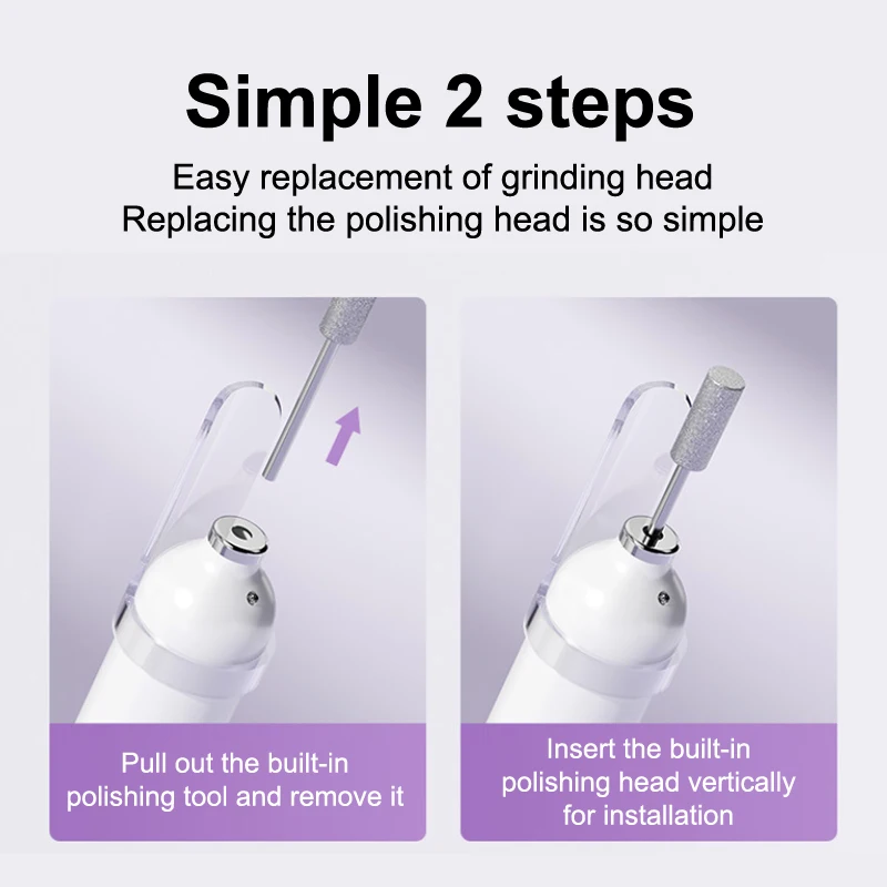 Elektrische nagelboor met UV-lamp Handbediende manicure-pedicureset met 5 slijpkoppen Manicure Grinder Polijstmachine