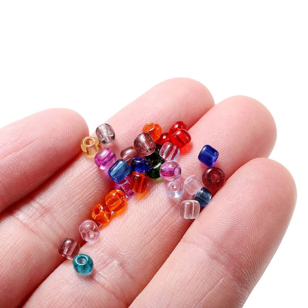 300Pcs/Lot 4mm Transparent Glass Round Loose Spacer Seed Beads For Jewelry Making Handmade DIY Bracelet Necklace Accessories