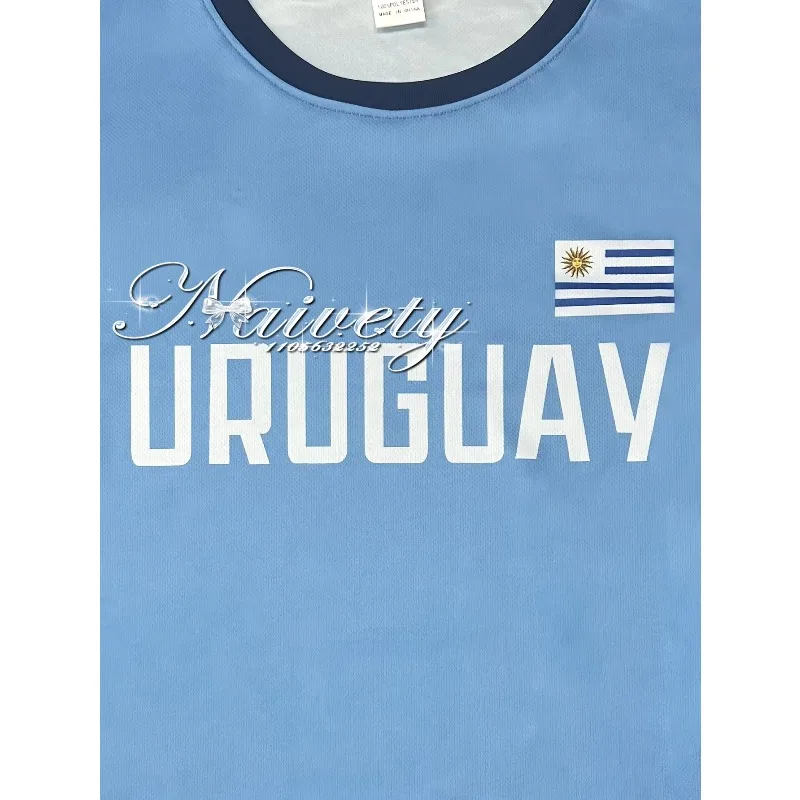 2025 قمصان كرة القدم الصيفية للرجال أوروغواي برقبة دائرية قابلة للتنفس مناسبة للمنافسة والتدريب على كرة القدم ملابس علوية فضفاضة غير رسمية يومية #4