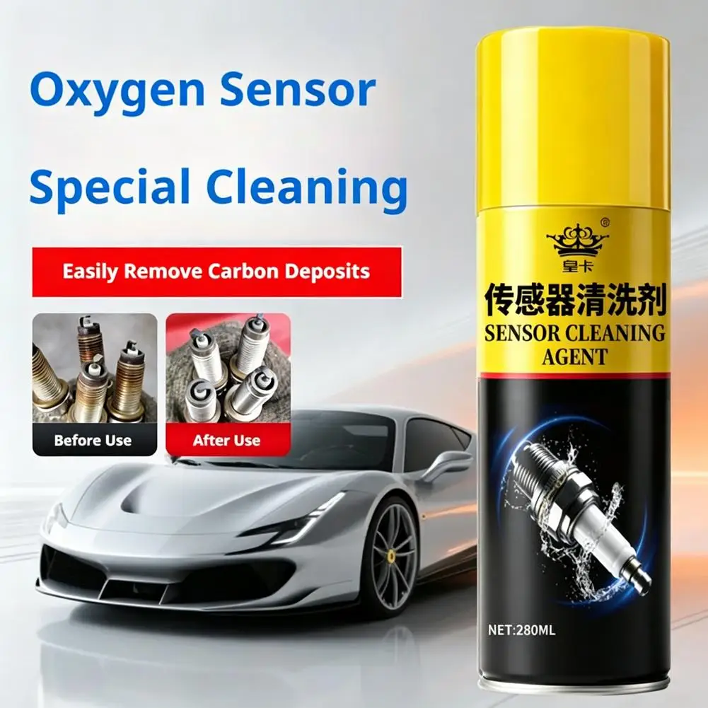 Oxygen Sensor Cleaner Spray 280ml Spark Plug Carbon Deposit Remover Catalytic Converter Exhaust Cleaner Fuel System Additive