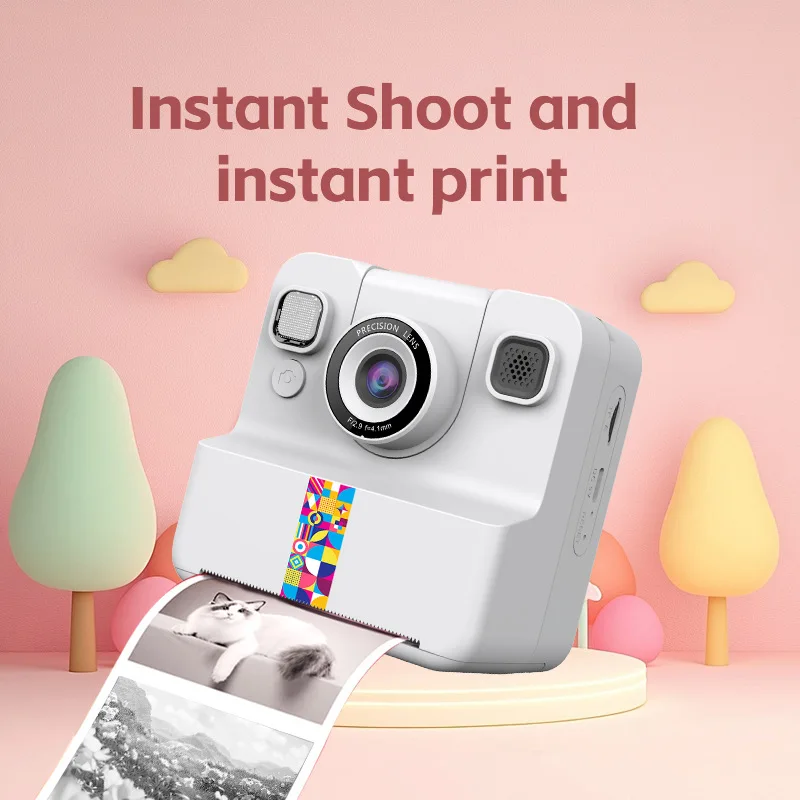 Nueva cámara de impresión instantánea A30 para niños, mini cámara térmica digital de alta definición con impresión fotográfica de píxeles, 2,4 pulgadas, 1080p