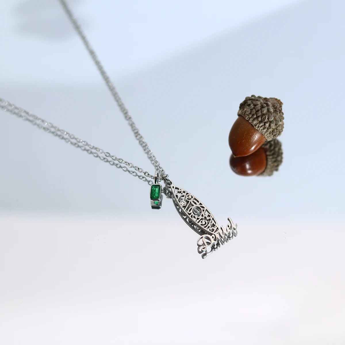 

Todorova Custom Name Oval Hollow Star Moon & Cat Paw Necklace Silver Stainless Steel Cute Birthday Jewelry Gift For Women