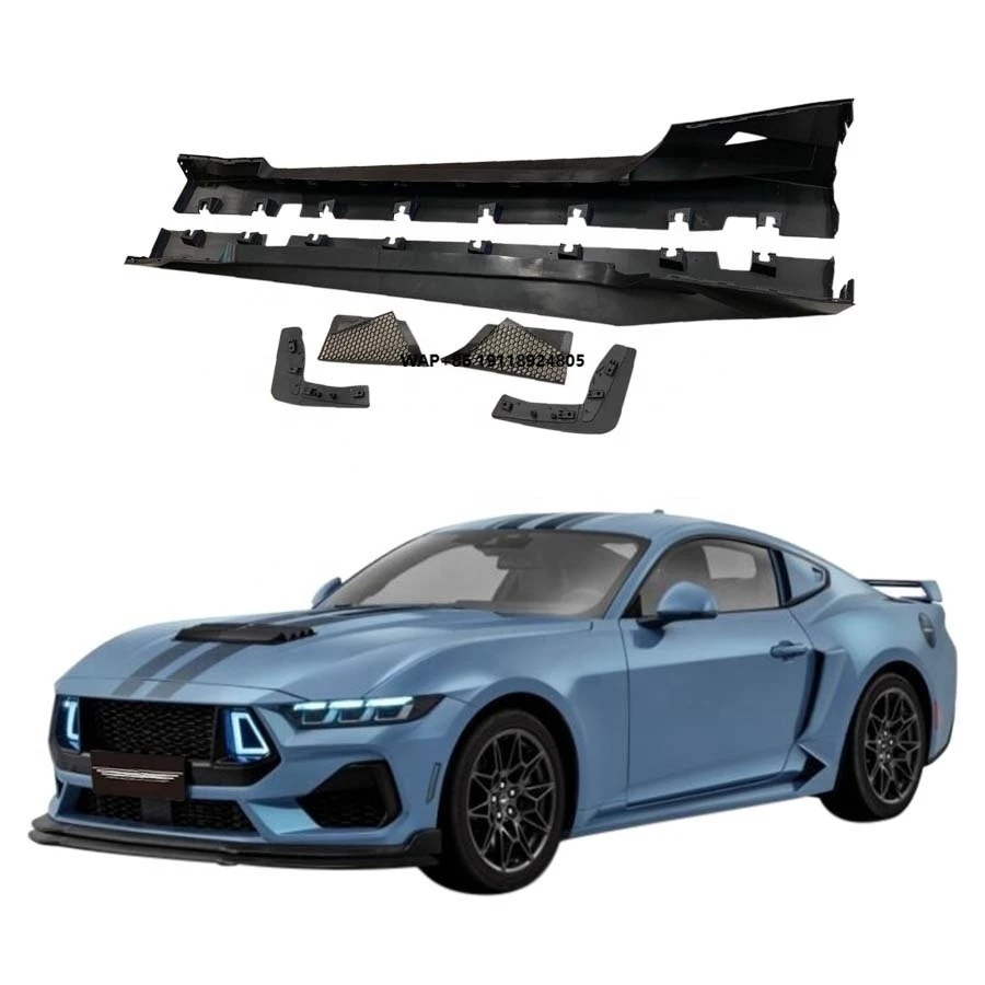 

for Mustang Dark Horse S650 2024-2026 Side Skirts Bumper Accessories Primer Paint Bolt-On Installation New Condition