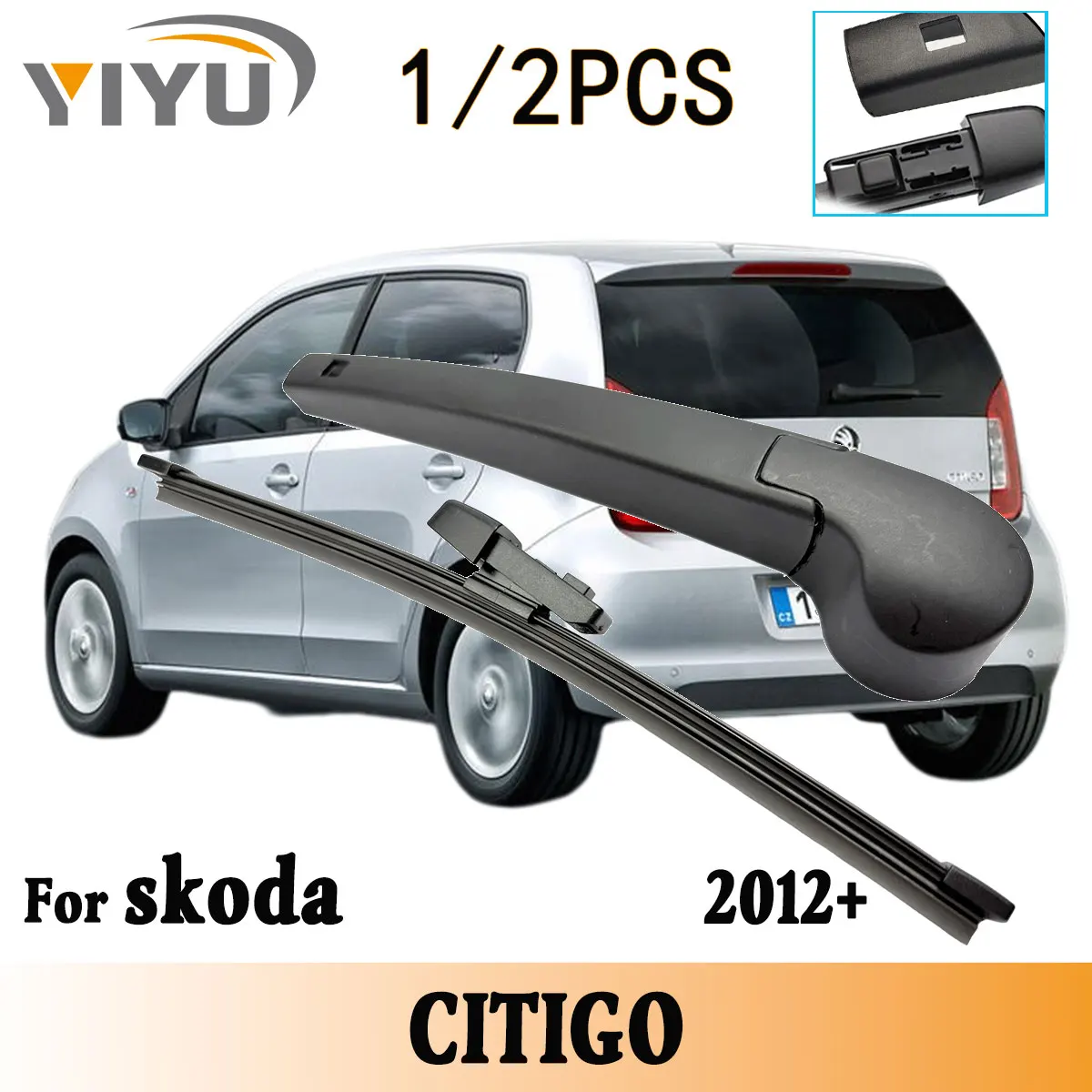 1/2PCS Heckscheibe Wischerblatt Wischerarm Kit Für skoda CITIGO 2012 + Windschutzscheibe Windschutz Hinten Pinsel Zubehör