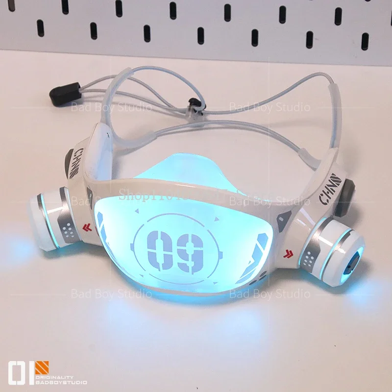 Game Cyberpunk Cosplay LED Luminous Mechanical Arm Accessories for Women Music Festival Helmet  Sci Mechanical  Mask Halloween