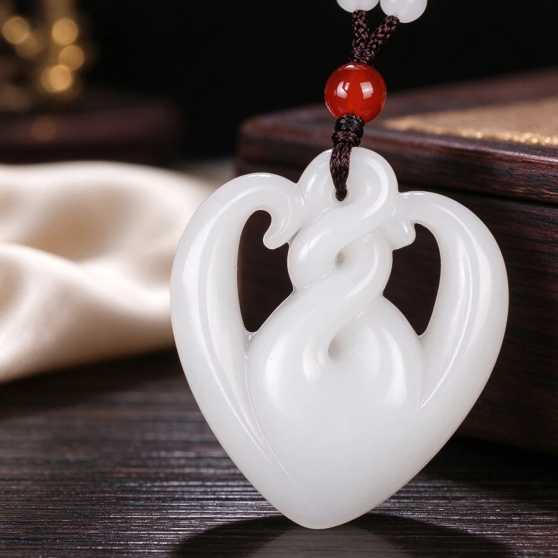 New Hollow Love Pendant, Heart-shaped Jade Pendant, Turn The World Around, Peach Heart Jade Pendant.
