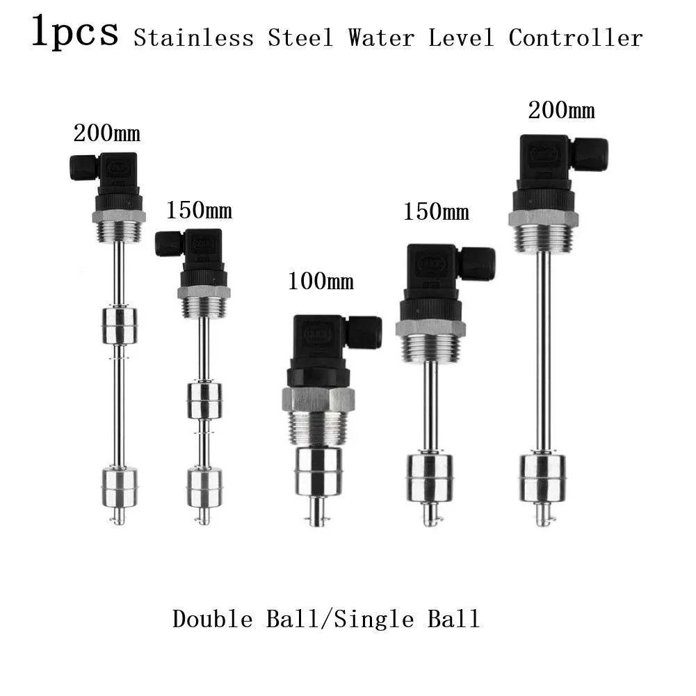 Steel Float Level Switch 100/150/200mm Vertical Water Level Sensor Single Or Double Ball Switch For Industrial Liquid Control