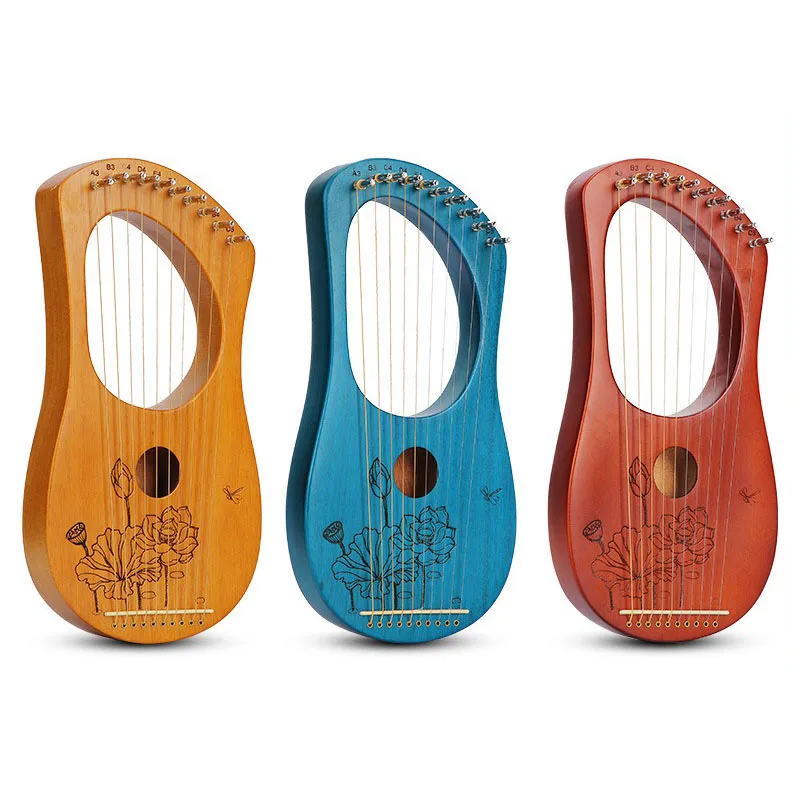 Miniature 10 String Harp Portable Adult Children Beginner Lyre Harp Mini 16