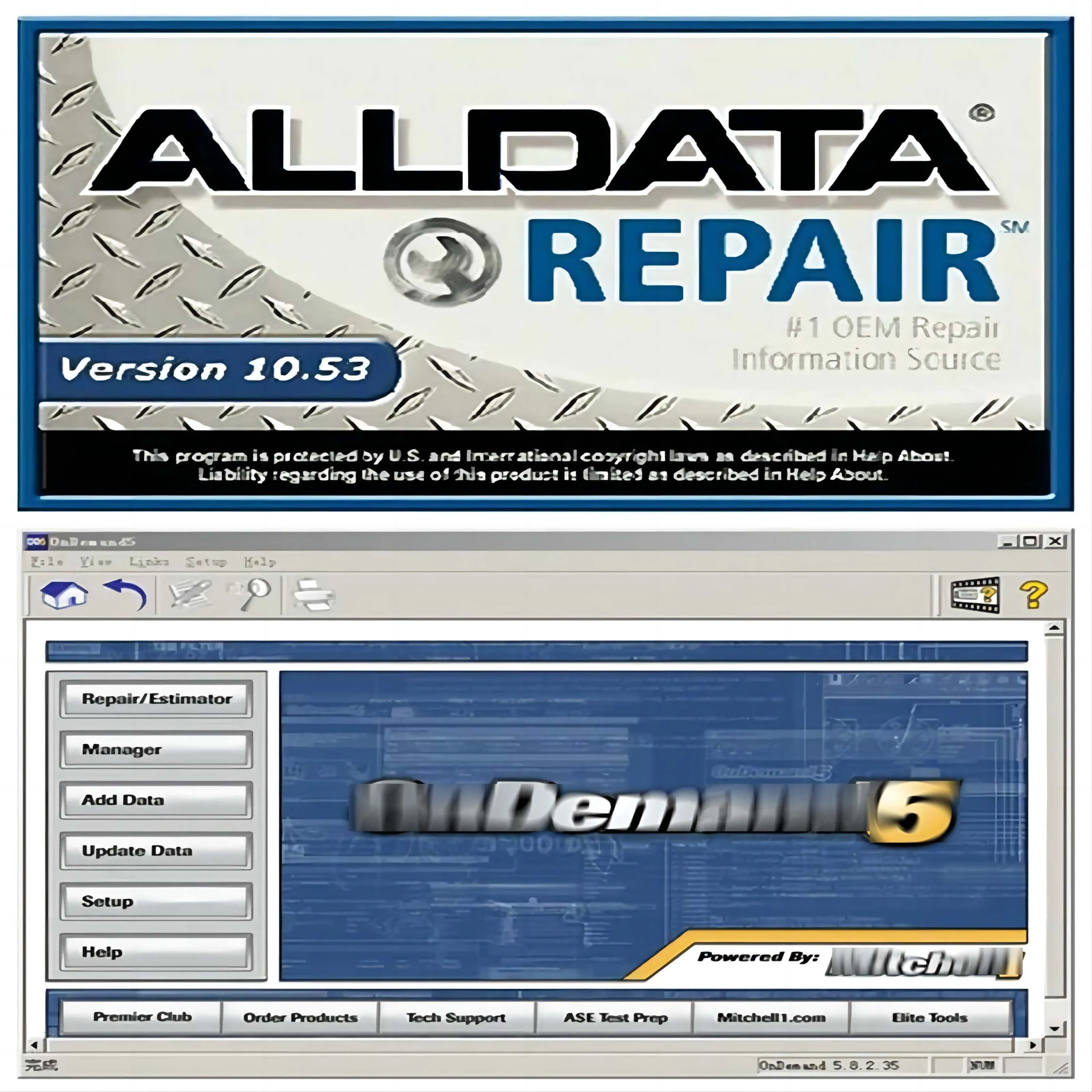 Newest offline Alldata Repair Software 10.53v + mitchel l Ond.mand 5 software Latest Offline software alldata software download