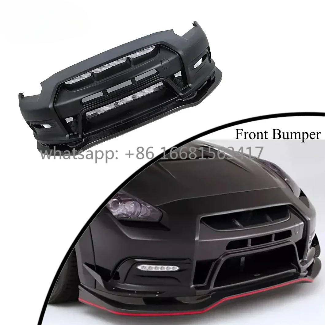 For Nissan GTR R35 07-17 Carbon Fiber Front Lip Bumper Vari Wide Style Car Accessories