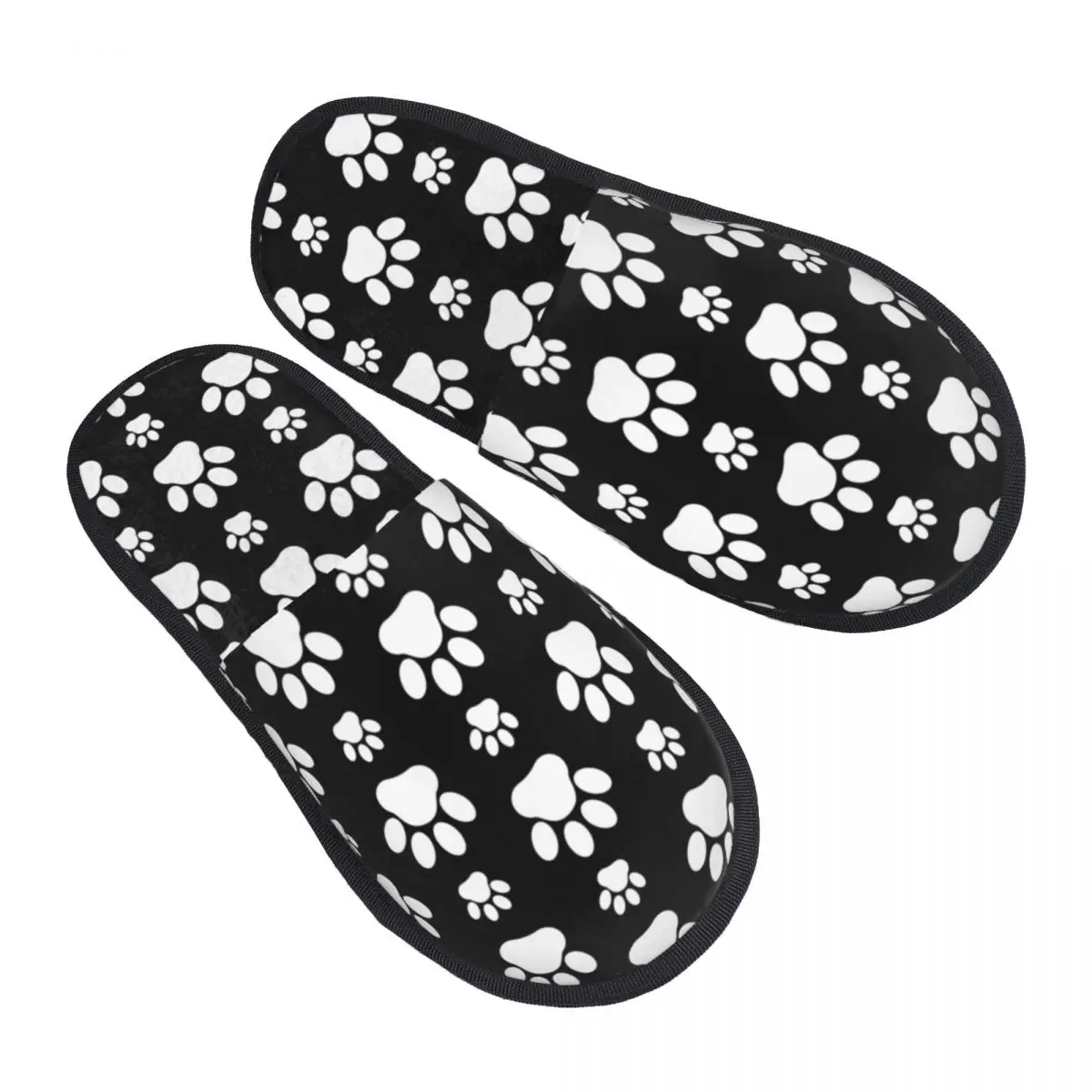 Puppy Pretty Paw Pattern Comfy Scuff With Memory Foam Slippers Women Dog Paws Prints Pet Bedroom House Shoes