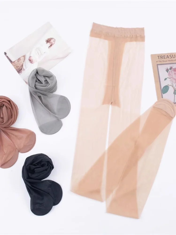 

DOIAESKV 10D Skin-Tight Breathable Summer Pantyhose for Women Sexy Sheer Nylon Stretchy Transparent Stockings