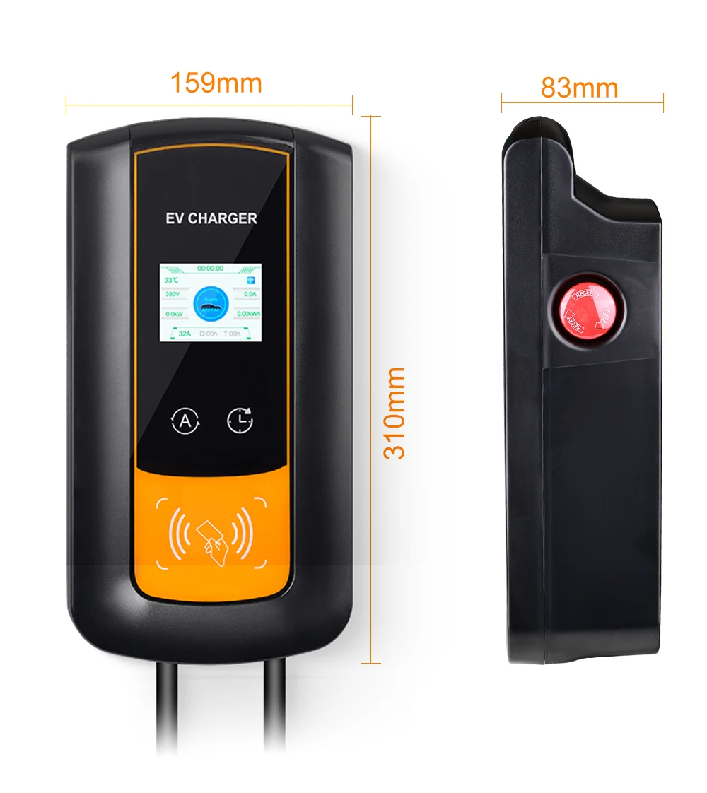 JDMEX 11KW Type2 stazione di ricarica EV Wallbox 16A caricatore per veicoli elettrici trifase EVSE Type2 cavo IEC62196-2 controllo APP