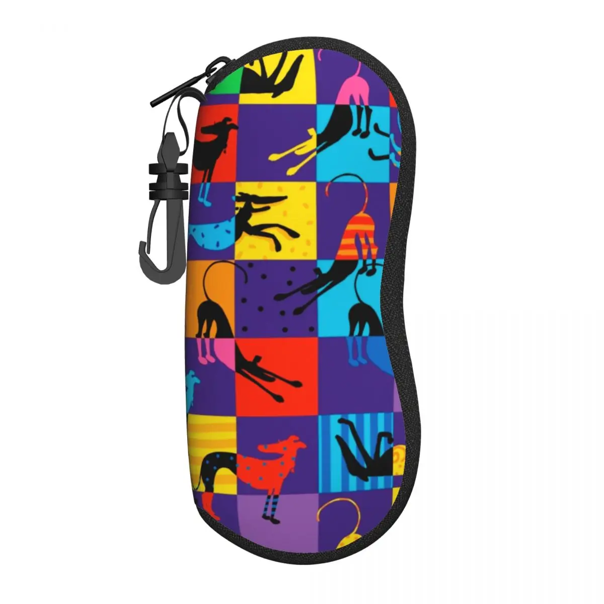 Greyhound Dog Pop Art Glasses Case Student Accessories Animal Dogs Glasses Storage Box Office Eyewear Container