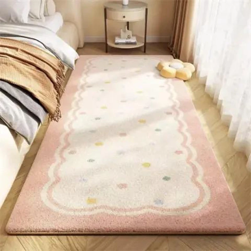VIKAMA Winter-Spring Warmth-Resistant Bedside Rug For Main Bedroom, Machine Washable Sofa Coffee Table Blanket, Home Decoration