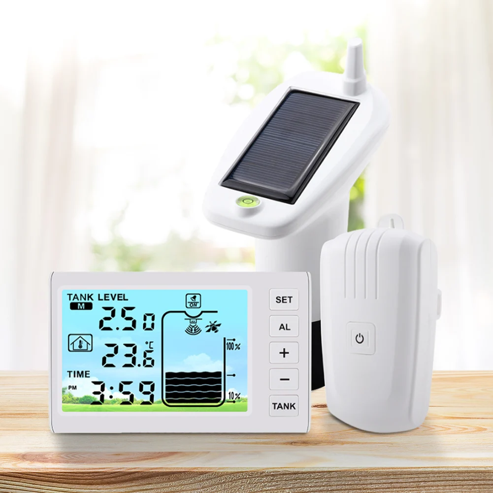 Medidor de nivel de líquido de tanque de agua inalámbrico ultrasónico, alarma alta/Baja, Monitor de nivel de agua, Sensor de nivel de agua
