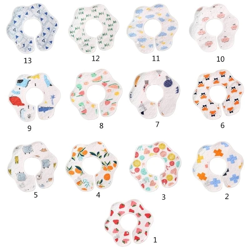 

J15U Модернизированный детский фартук с лепестками, вращающийся на 360 градусов, мягкая и впитывающая ткань для детской отрыжки